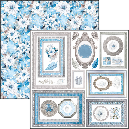 ELEGANCE OF BLUE FUSSY CUT PAD 6"X6" 24/PKG