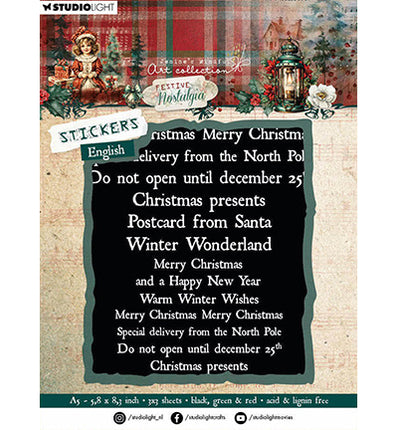 JMA Sticker Sheets Black, red & green - Dutch Festive Nostalgia nr.24