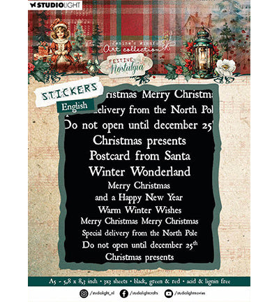 JMA Sticker Sheets Black, red & green - Dutch Festive Nostalgia nr.24