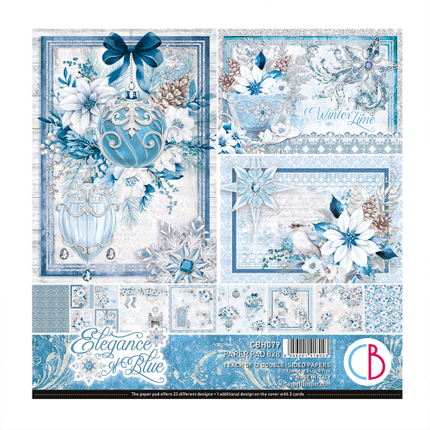 ELEGANCE OF BLUE PAD 8"X8" 12/PKG