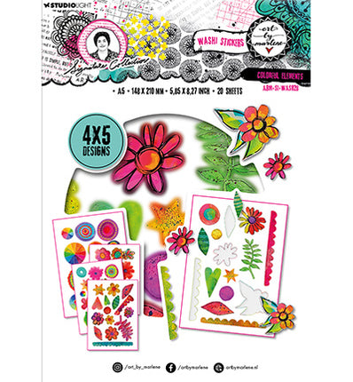 ABM Washi Sticker sheets Colorful elements Signature Collection nr.28