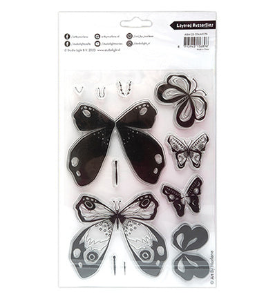 ABM Clear Stamp Layered Butterflies Art By Marlene nr.779