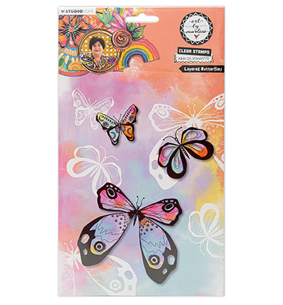 ABM Clear Stamp Layered Butterflies Art By Marlene nr.779