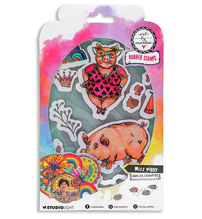 ABM Cling Rubber Stamp Miss Piggy Art By Marlene nr.782