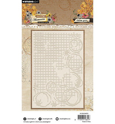 HE Embossing folder Coffee Grid Sweet Bee Memories nr.30