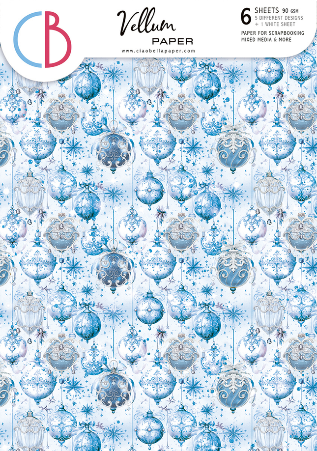 VELLUM ELEGANCE OF BLUE PAPER PATTERNS A4 6/PKG