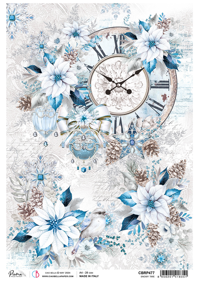 RICE PAPER A4 SNOWY TIME