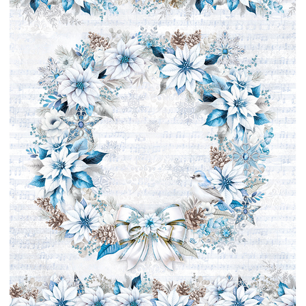 RICE PAPER A4 WINTER WREATH