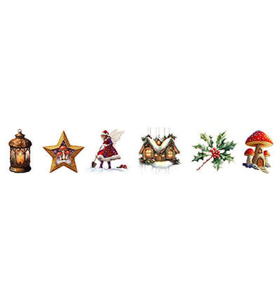 SL Clear Stickers Fairy Christmas 6 Designs Essentials 5 Meter nr. 50