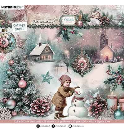 JMA Collage Paper Pad Backgrounds & Elements Christmas Blush nr. 391