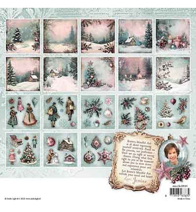 JMA Collage Paper Pad Backgrounds & Elements Christmas Blush nr. 391