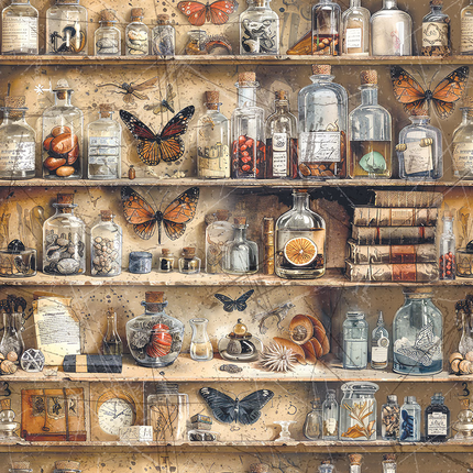 RICE PAPER A5 MIXED 8/PKG CABINET OF CURIOSITIES