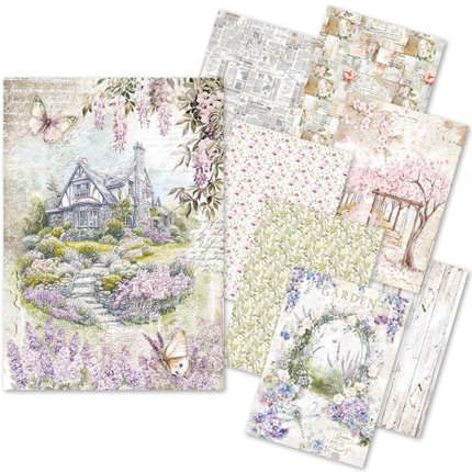 RICE PAPER A5 MIXED 8/PKG SECRET GARDEN