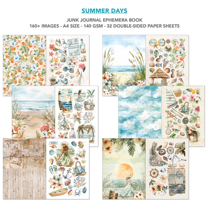 SUMMER DAYS A4 - Junk journal ephemera book-Ciao Bella