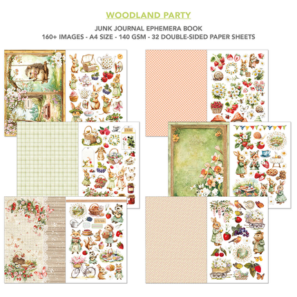 WOODLAND PARTY A4 - Junk journal ephemera book-Ciao Bella