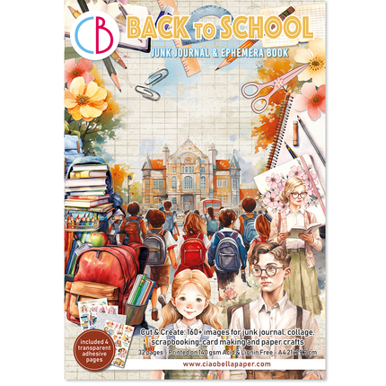 BOOK BACK TO SCHOOL A4 - Junk journal ephemera book-Ciao Bella
