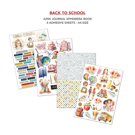 BOOK BACK TO SCHOOL A4 - Junk journal ephemera book-Ciao Bella