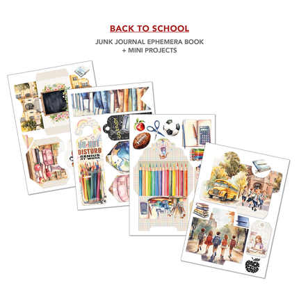 BOOK BACK TO SCHOOL A4 - Junk journal ephemera book-Ciao Bella