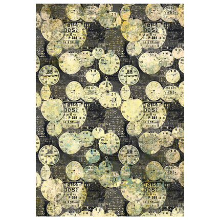 MIXED MEDIA RICE PAPER A4 SET 4/PKG TIME CAPSULE