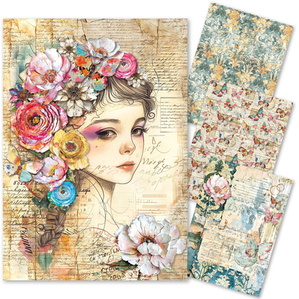 MIXED MEDIA RICE PAPER A4 SET 4/PKG QUINTESSENTIAL