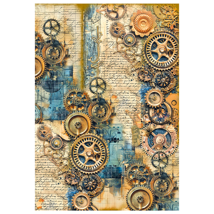 MIXED MEDIA RICE PAPER A4 SET 4/PKG PAST TIME