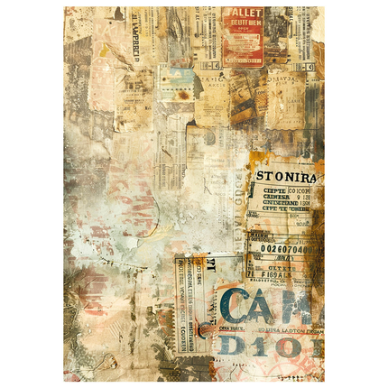 MIXED MEDIA RICE PAPER A4 SET 4/PKG JOURNEY AHEAD