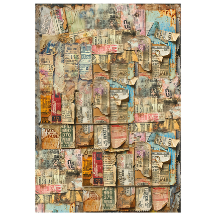 MIXED MEDIA RICE PAPER A4 SET 4/PKG JOURNEY AHEAD