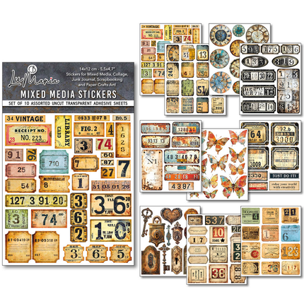 STICKER SET 10/PKG GRUNGY TAGS