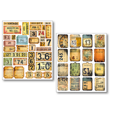 STICKER SET 10/PKG GRUNGY TAGS