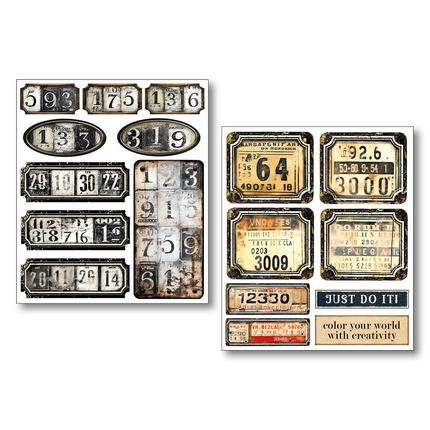 STICKER SET 10/PKG GRUNGY TAGS