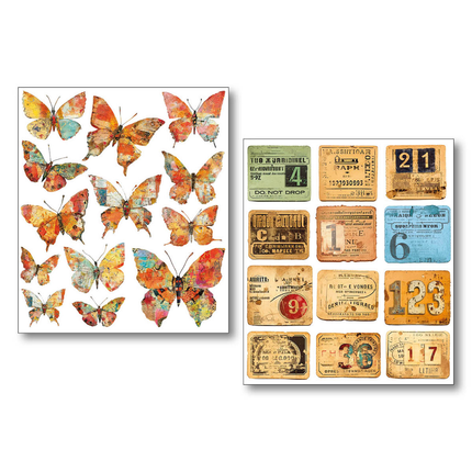 STICKER SET 10/PKG GRUNGY TAGS