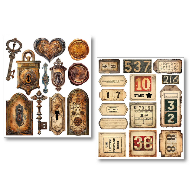 STICKER SET 10/PKG GRUNGY TAGS
