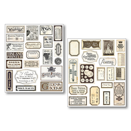 STICKER SET 10/PKG VINTAGE SCRIPTS