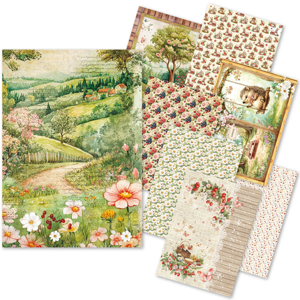RICE PAPER A5 MIXED 8/PKG WOODLAND PARTY