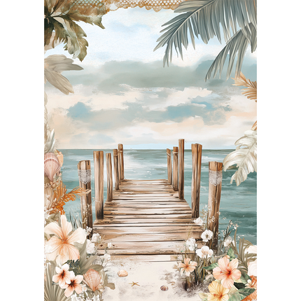 RICE PAPER A5 MIXED 8/PKG SUMMER DAYS