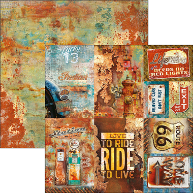 Rusted Cards Paper Sheet 12"x12"