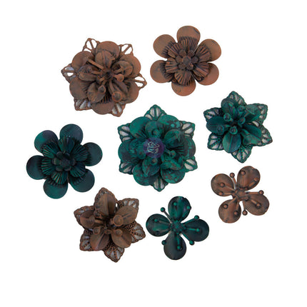 Mechanicals - Grungy Succulents  - 8 pcs / metal