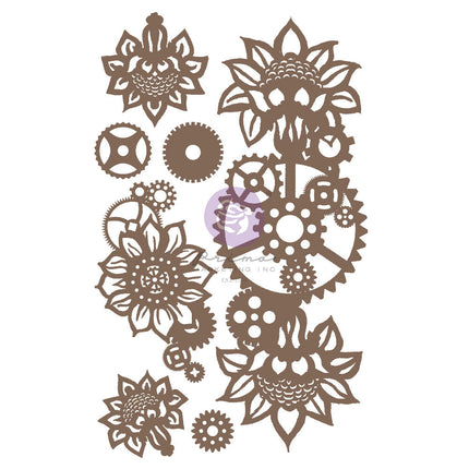 Finnabair Decorative Chipboard - Machine Floral Decors  - 7 pcs / chipboard