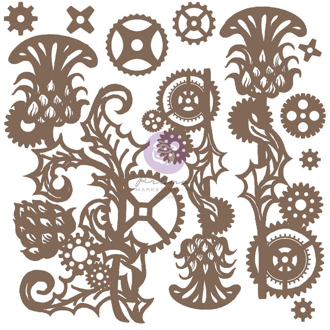 Finnabair Decorative Chipboard - Mechanical Thistle  - 11 pcs / chipboard