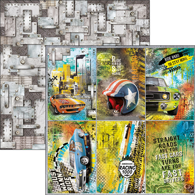 Start Your Engines Cards Paper Sheet 12"x12"