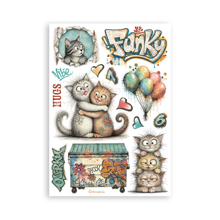 Printed Washi pad for Art and Craft A5 8 sheets - Furry Friends 2