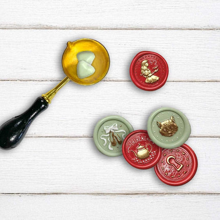 Set  6 pcs seals diam cm  2,5  - Alice in Christmas