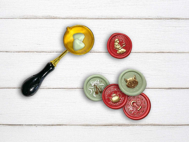 Set  6 pcs seals diam cm  2,5  - Alice in Christmas