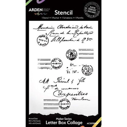 Arden Creative Studio Maker Series 4x6 Inch Stencil Letter Box Collage