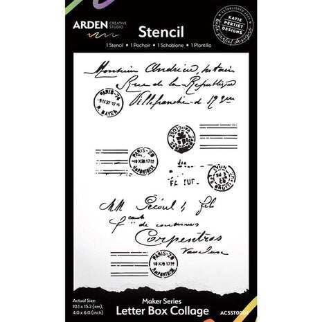 Arden Creative Studio Maker Series 4x6 Inch Stencil Letter Box Collage