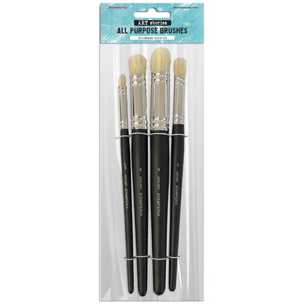 Set of 4 Art brushes size 6"-8"-2"-2/0"