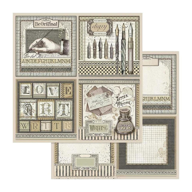 Dubbelzijdig Scrapbook Papier Calligraphy cards