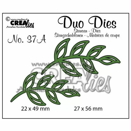 Crealies Duo Dies no,37A blaadjes 5 spiegelbeeldig