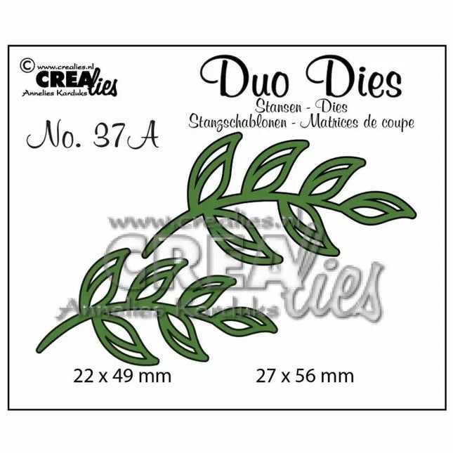 Crealies Duo Dies no,37A blaadjes 5 spiegelbeeldig
