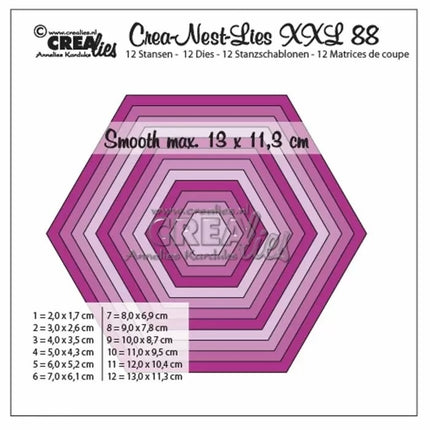 Crealies • Crea-Nest-Lies XXL gladde zeshoek